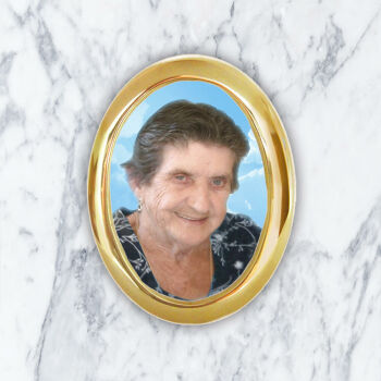 Imagem de Porcelana Oval com Moldura Lisa em Bronze